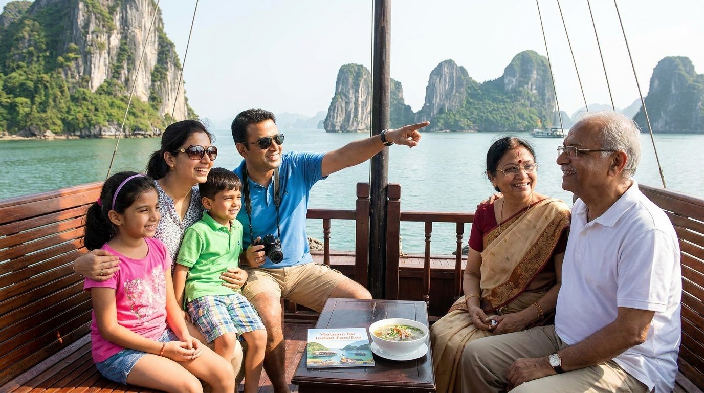 Vietnam Family Adventure — family at Golden Bridge, Da Nang